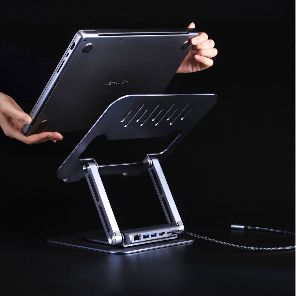 ADAM Elements Casa Hub Stand Pro-USB-C 6-in-1 Laptop - Black