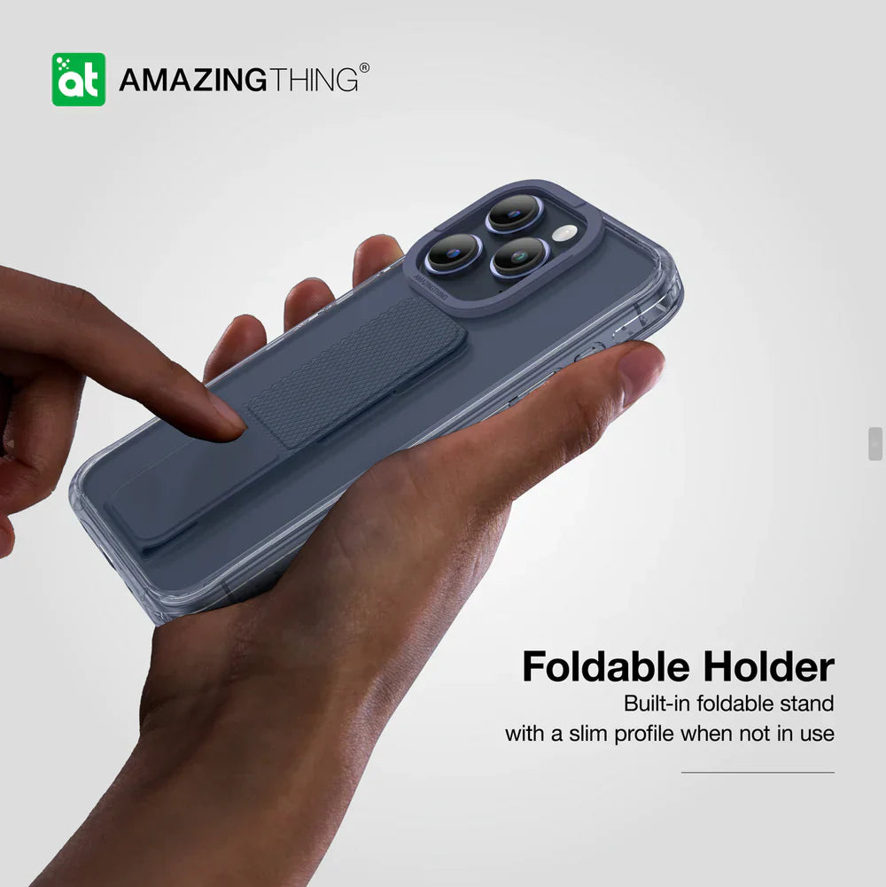 AmazingThing Titan Pro Holder Drop-proof Case for iPhone 15 Pro Max - Blue
