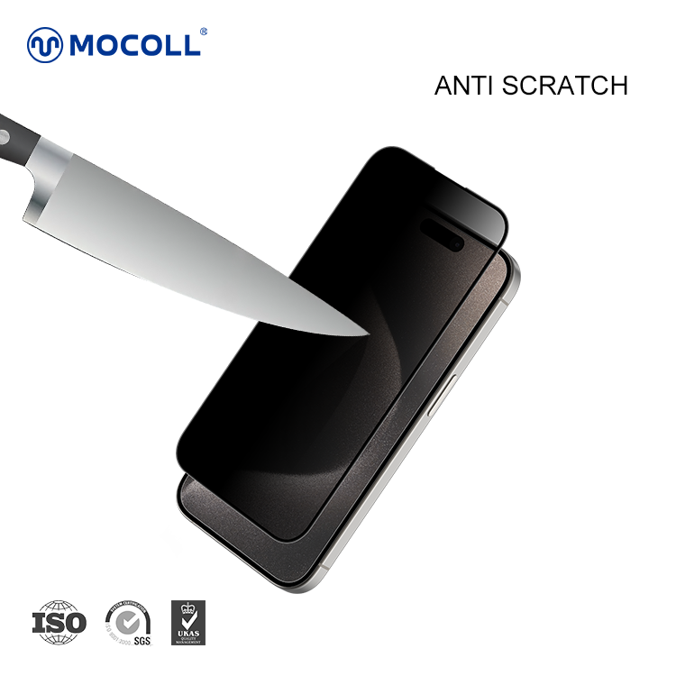 Mocoll 2.5D Full Cover Privacy Tempered Glass/Screen Protector for iPhone 15 Pro Max