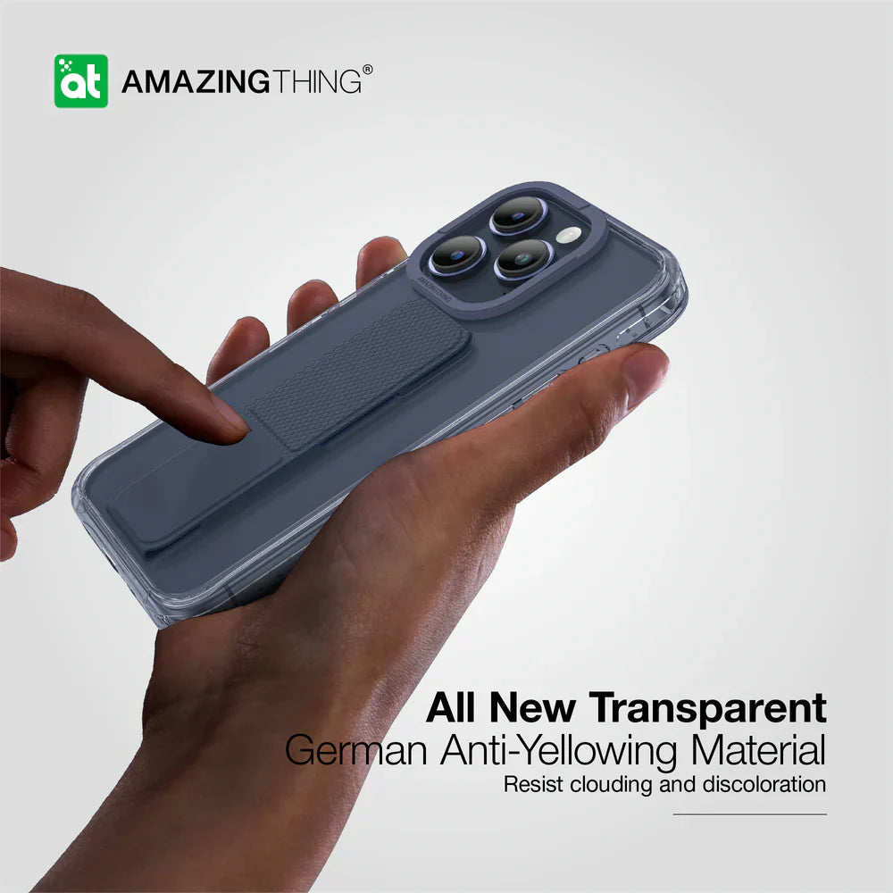 AmazingThing Titan Pro Holder Drop-proof Case for iPhone 15 Pro - Blue