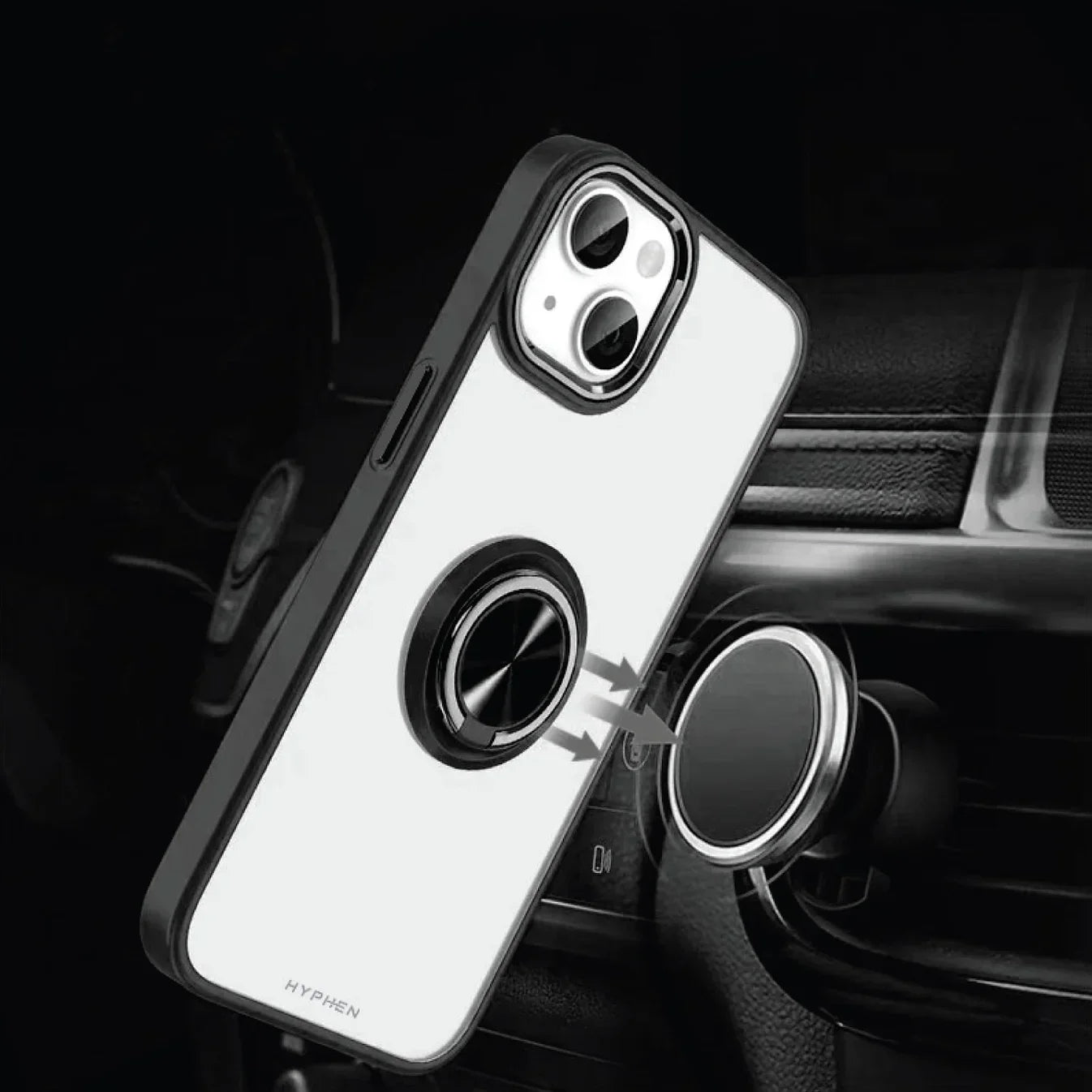 HYPHEN AXIO Clear Ring Case for iPhone 14 Plus - Black