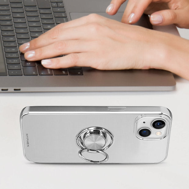 HYPHEN AXIO Clear Ring Case for iPhone 14 Plus - Silver