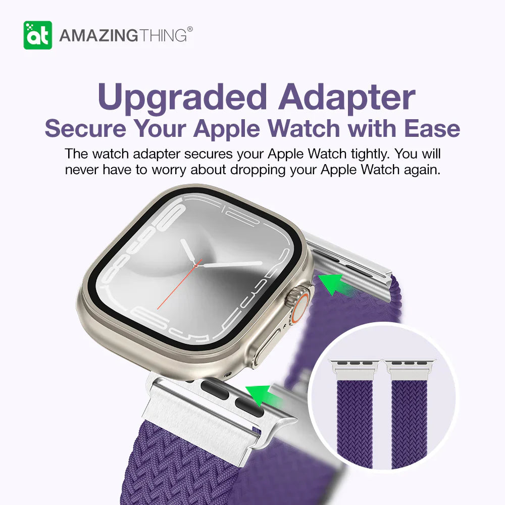 AmazingThing TITAN WEAVE II Braided Sport Band for Apple Watch 8/9 41mm - Purple
