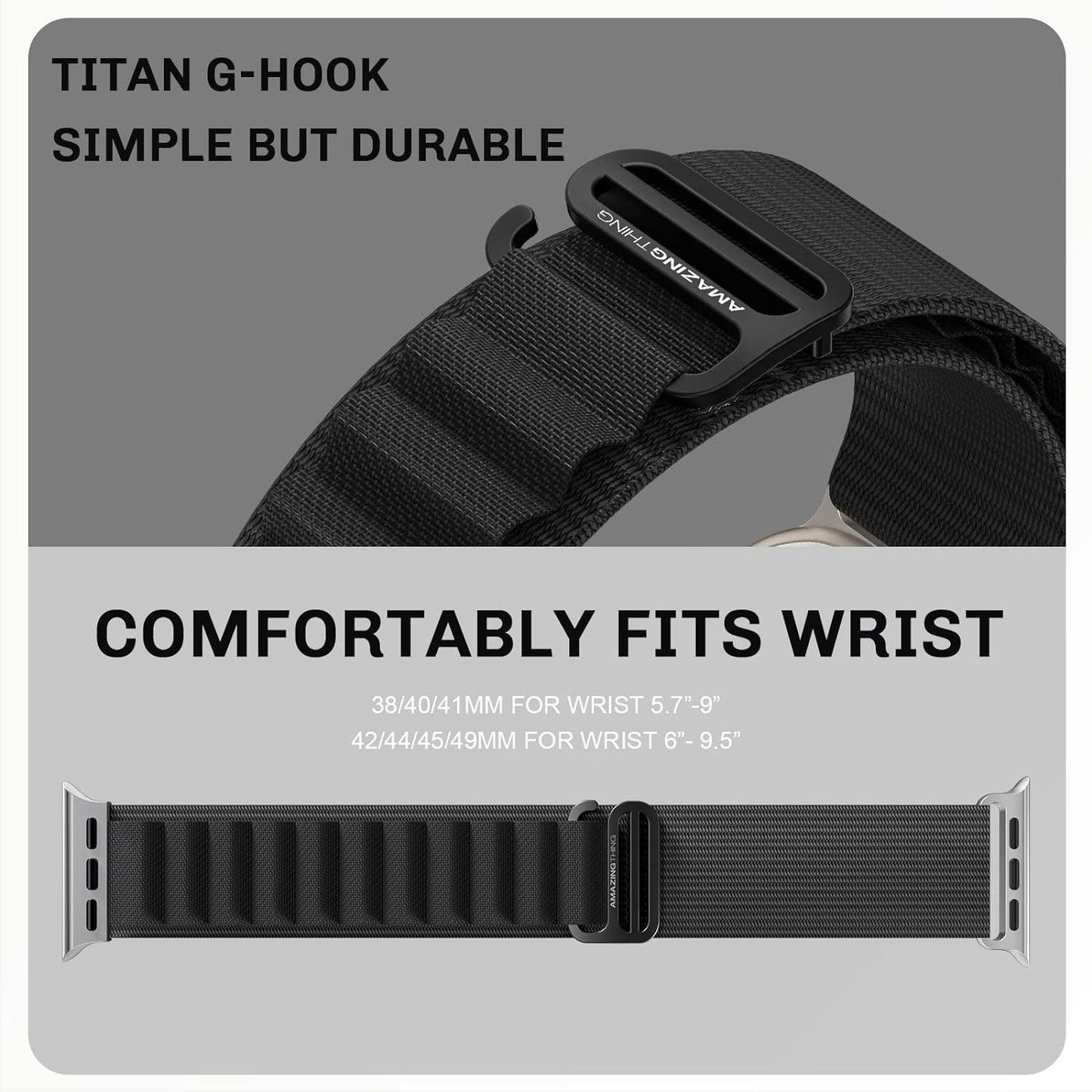AmazingThing Titan Sports Strap for Apple Watch Ultra - Black