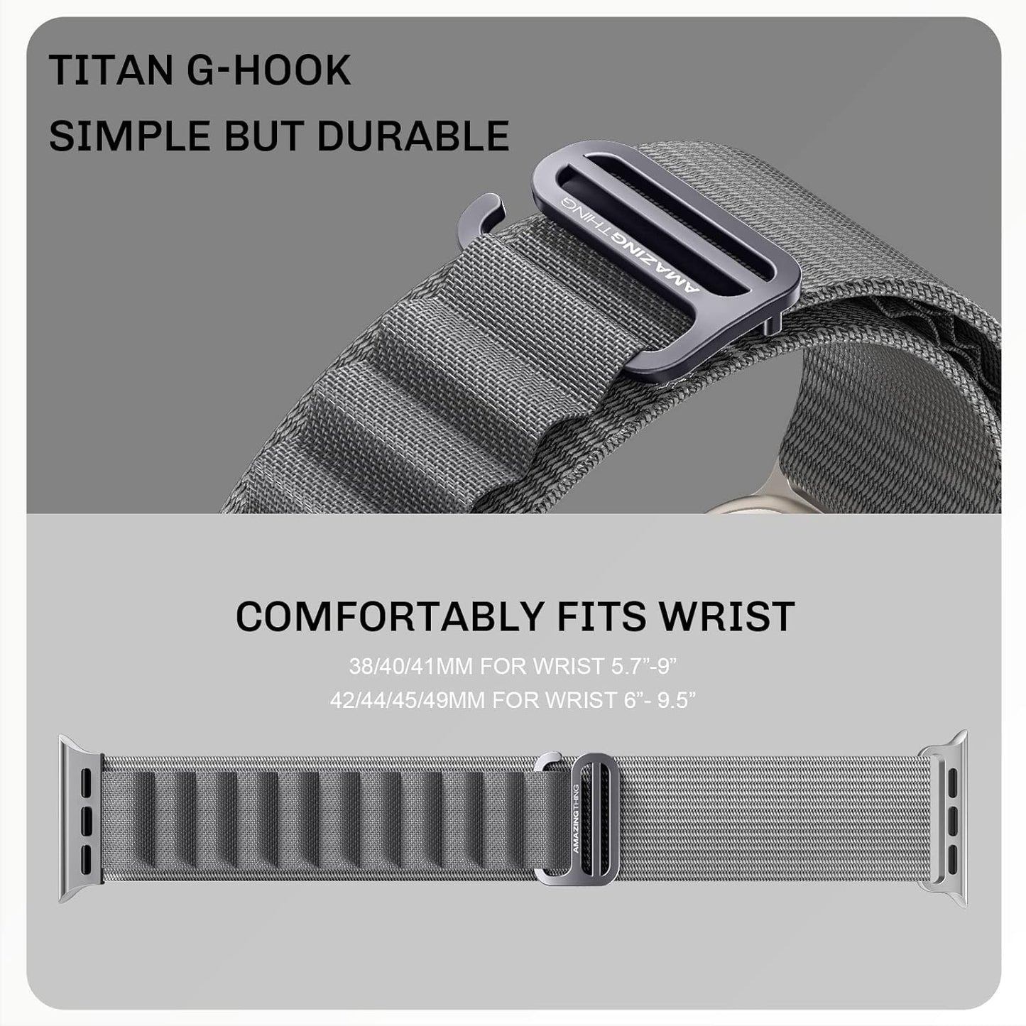 AmazingThing Titan Sports Strap for Apple Watch Ultra - Grey