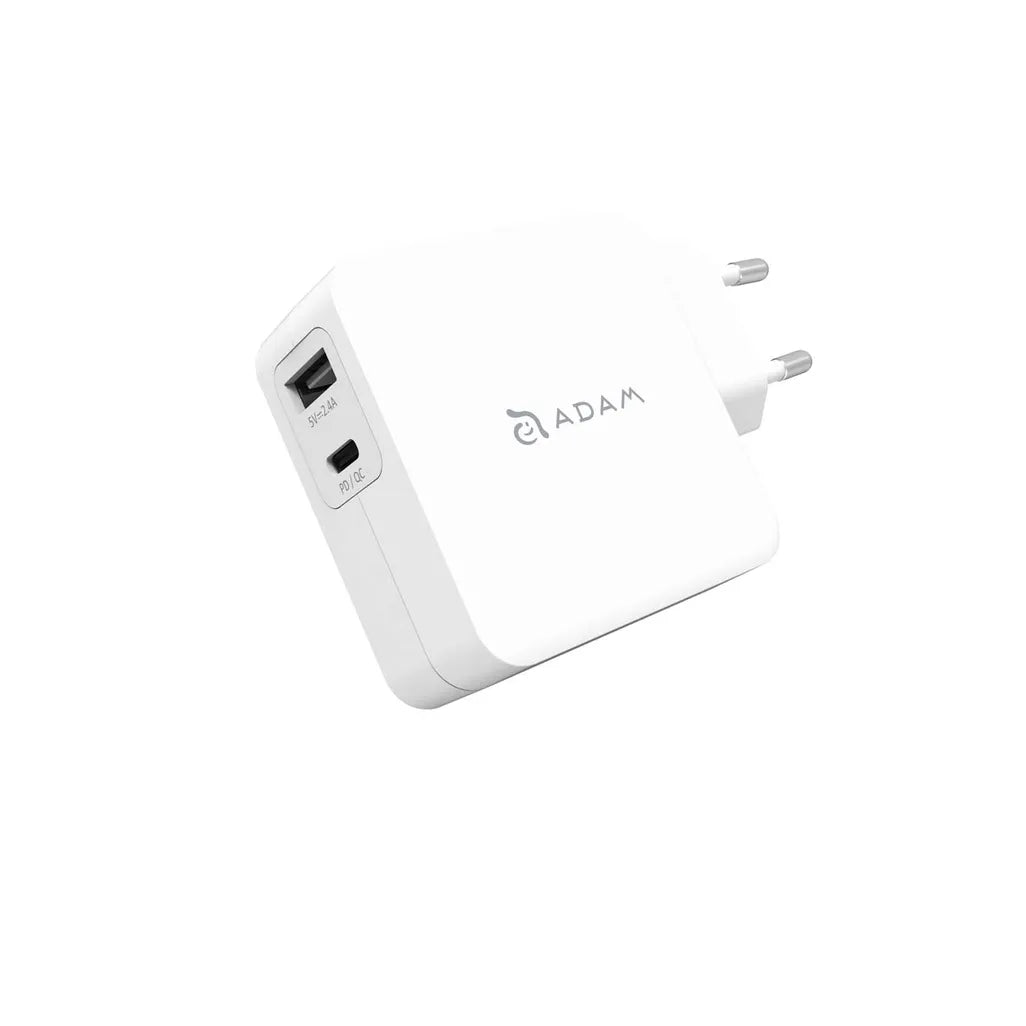 ADAM Elements OMNIA F2 30W Wall Charger with USB-C & USB-A - White