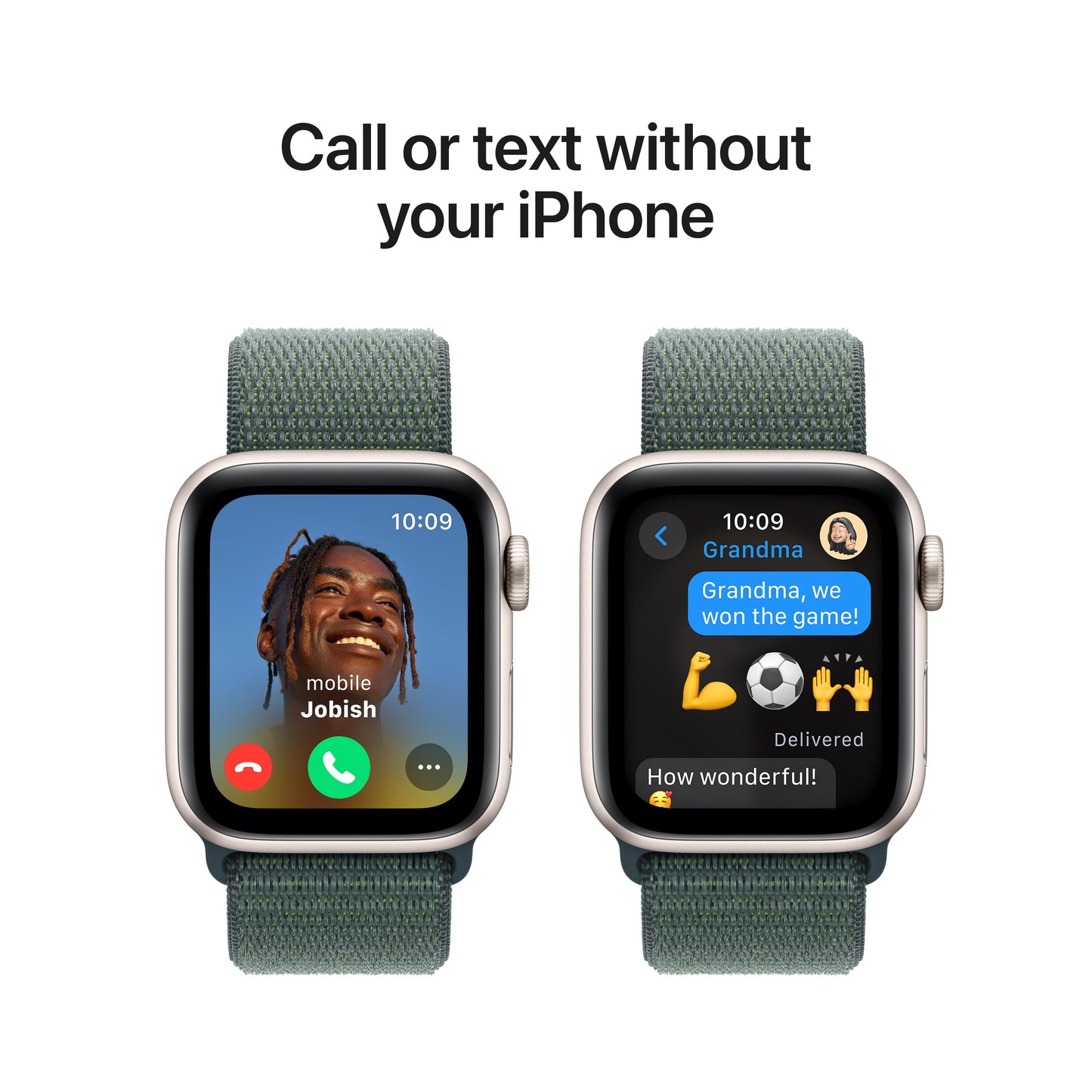 Apple Watch SE GPS 40mm Starlight Aluminium Case with Lake Green Sport Loop