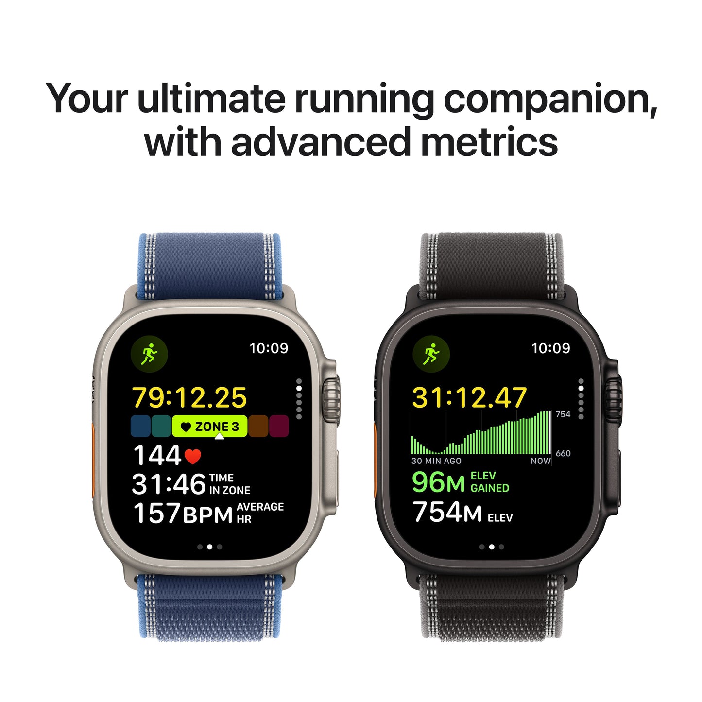 Apple Watch Ultra 3 GPS + Cellular 49mm Black Titanium Case with Black/Charcoal Trail Loop - S/M