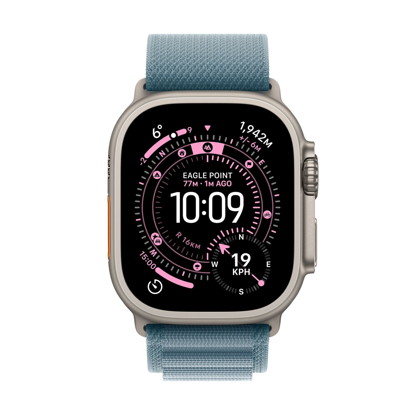 Apple Watch Ultra 3 GPS + Cellular 49mm Natural Titanium Case with Light Blue Alpine Loop - Small