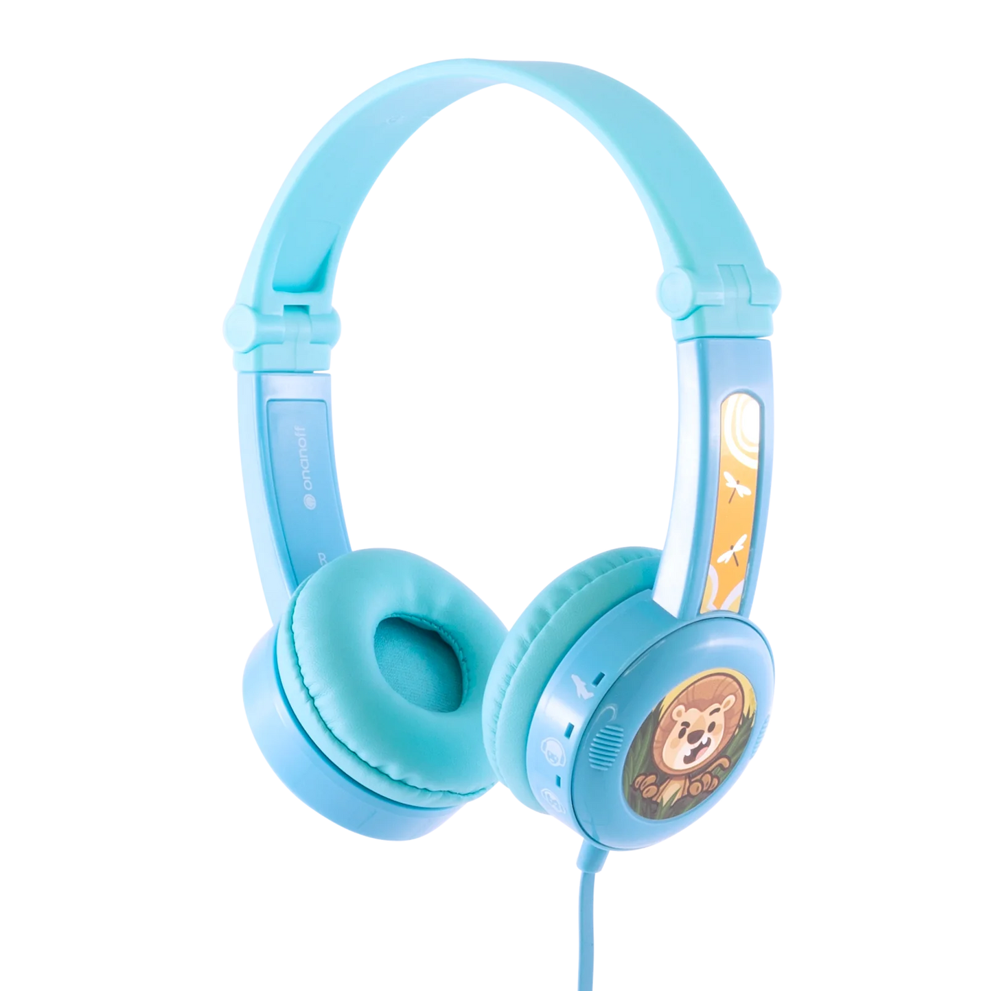ONANOFF BuddyPhone Travel foldable headphones for kids with volume-setting technology - Blue