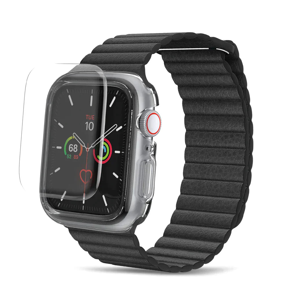 AmazingThing OUTRE Case with Screen Protector for Apple Watch 44mm - Clear