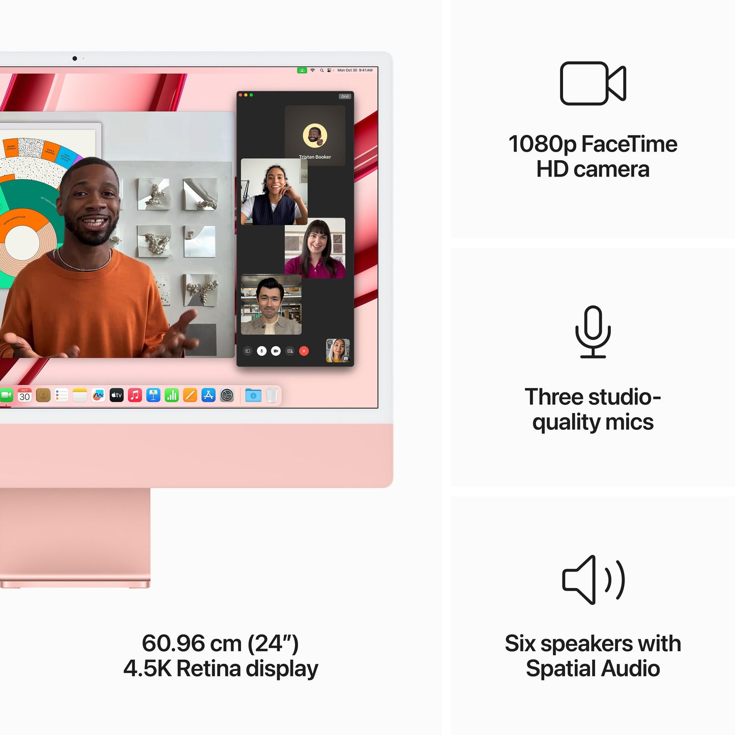 24-inch iMac with Retina 4.5K display: Apple M3 chip with 8?core CPU and 10?core GPU, 256GB SSD - Pink