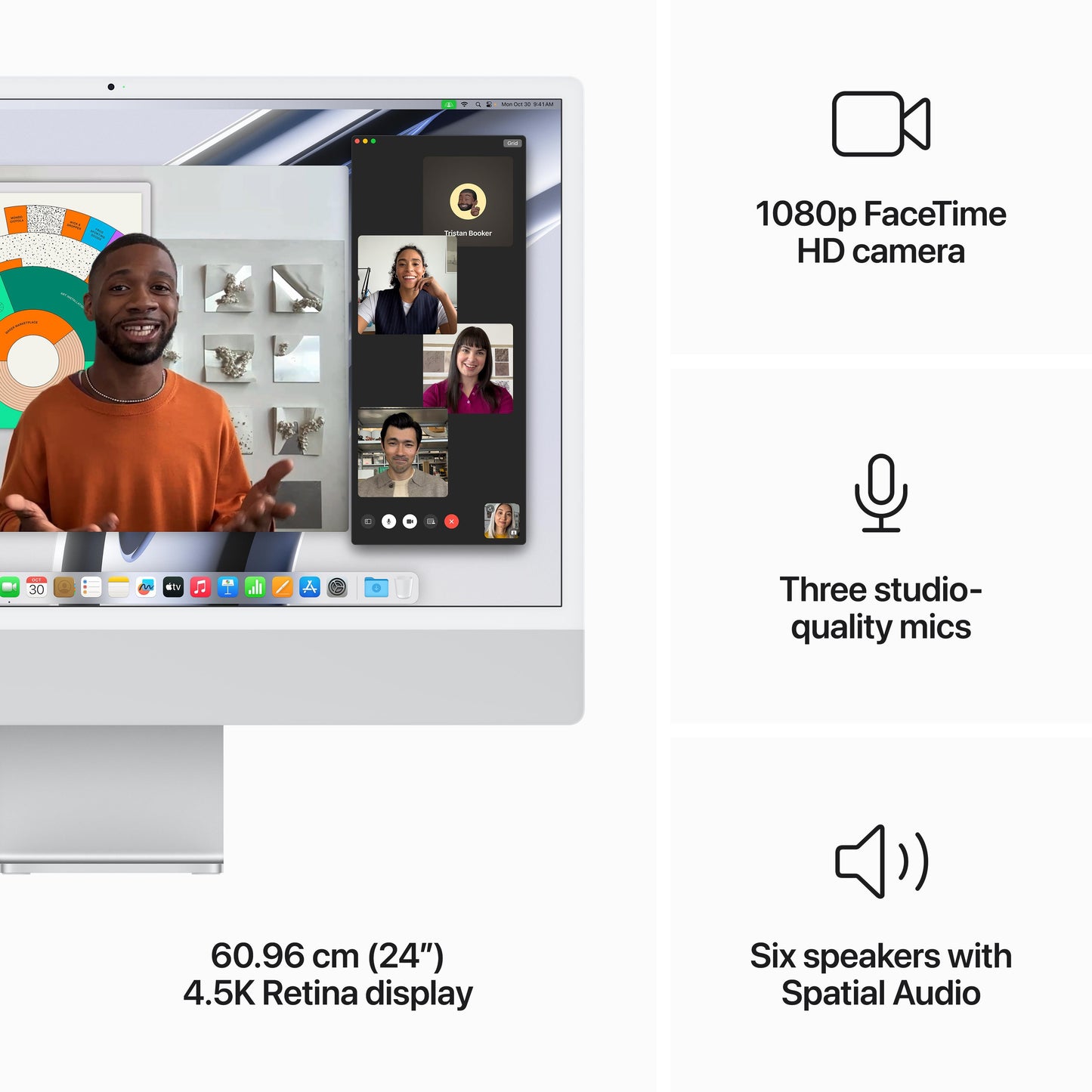 24-inch iMac with Retina 4.5K display: Apple M3 chip with 8?core CPU and 10?core GPU, 256GB SSD - Silver