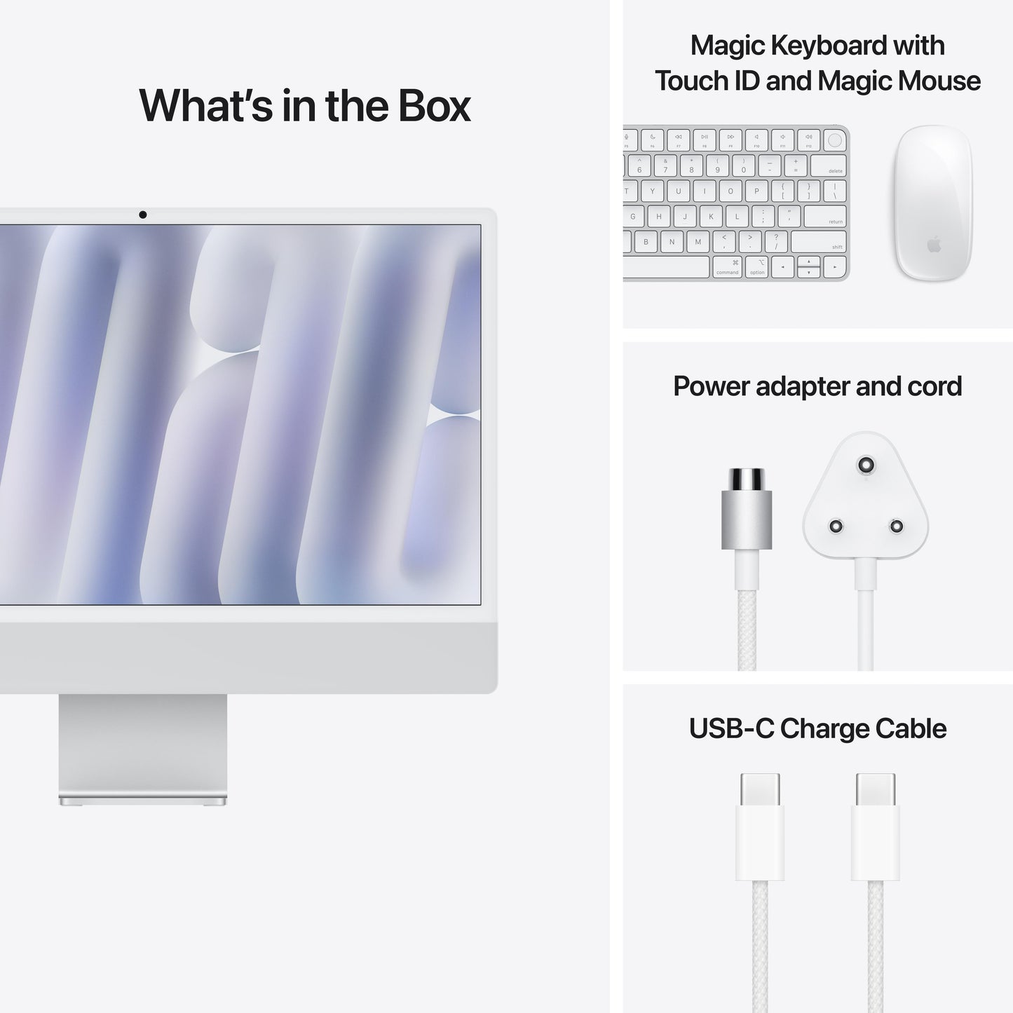 24-inch iMac with Retina 4.5K display: Apple M4 chip with 10-core CPU and 10-core GPU, 256GB SSD , Nano-texture glass - Silver