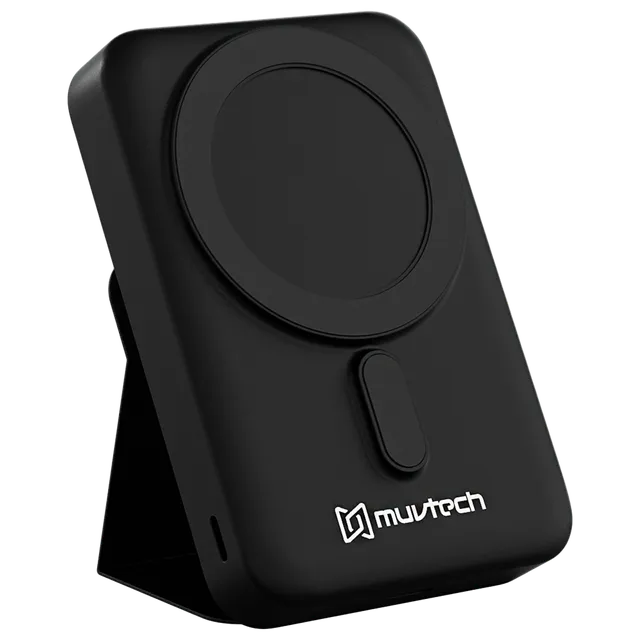 Muvtech 10000 mAh 20W Fast Charging Power Bank (Wireless Charging, Black)