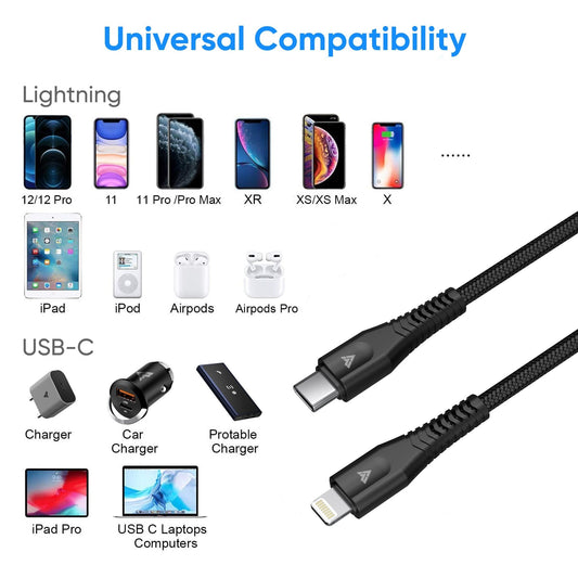 vaku-luxos®-krest-1-5m-mfi-certified-type-c-to-lightning-nylon-braided-cable-black8905129008529