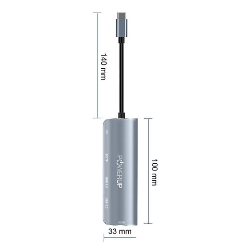 Powerup ELITE PLUS USB-C HUB 6IN1 (HDMI-LAN)