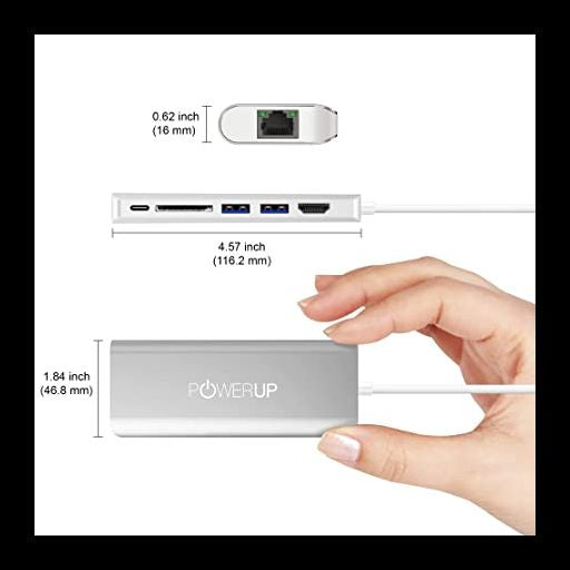 Powerup ELITE PLUS U SB-C HUB 6IN1 (HDMI-LAN)