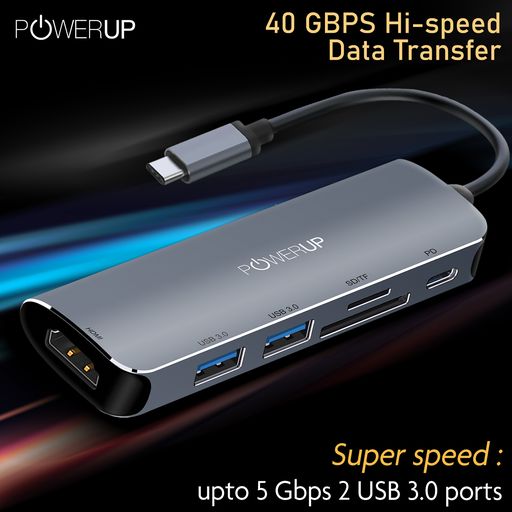 Powerup ELITE PLUS USB-C HUB 6IN1 (HDMI-LAN)