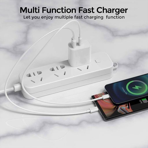 Powerup Max Charge 20W USB Type-C Ultra Smart Wall Charger - White