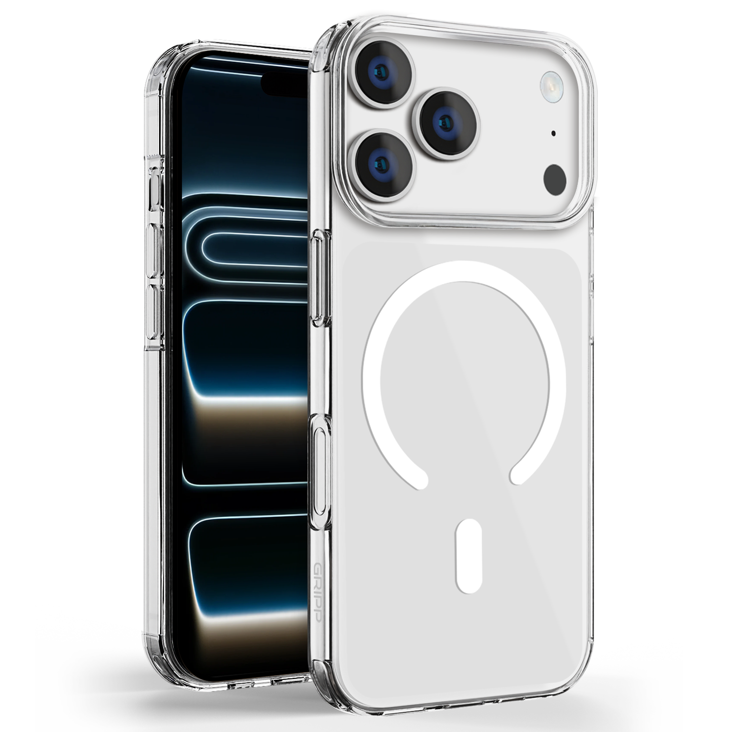 Gripp CLEAR MAGSAFE Case for Apple iPhone 17 Pro Max (6.9") with White Ring - Clear