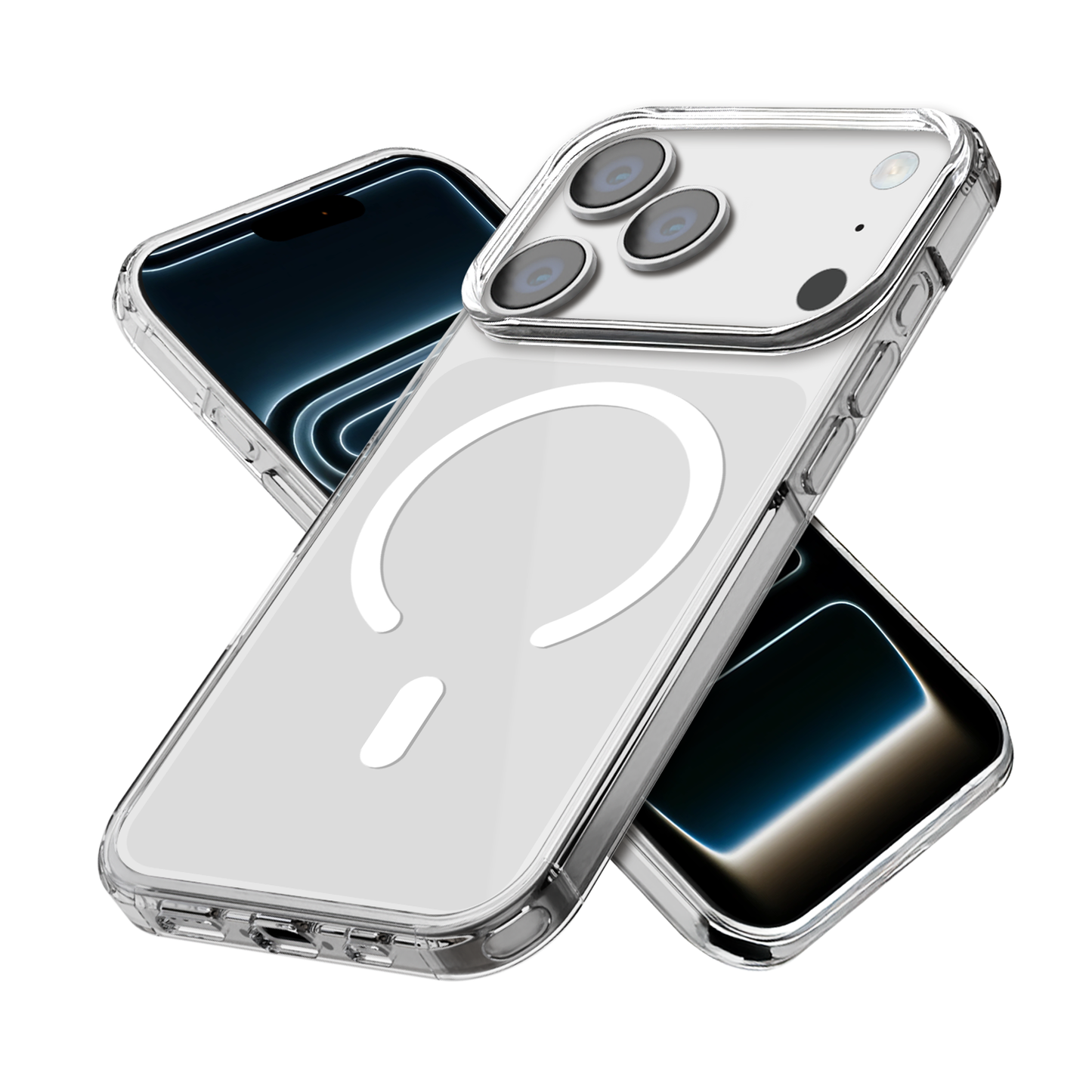 Gripp CLEAR MAGSAFE Case for Apple iPhone 17 Pro Max (6.9") with White Ring - Clear