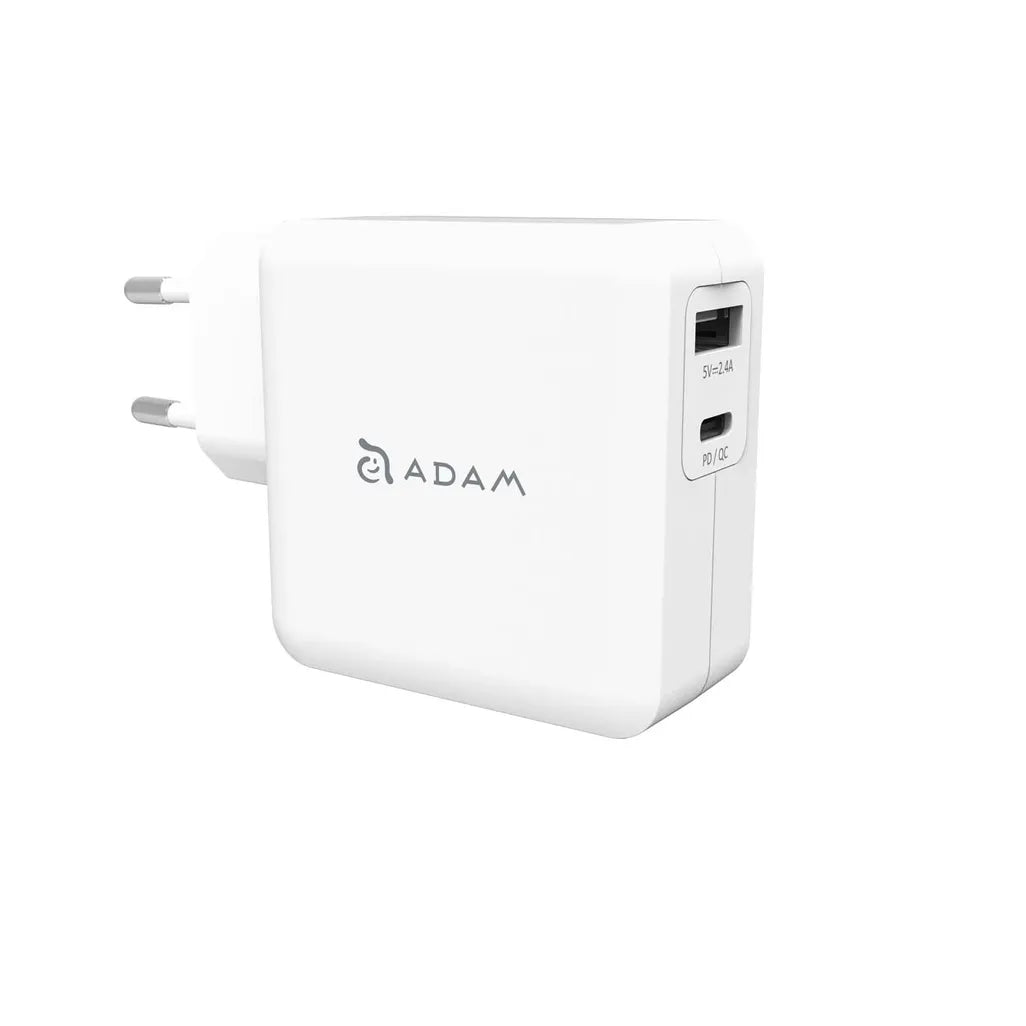 ADAM Elements OMNIA F2 30W Wall Charger with USB-C & USB-A - White