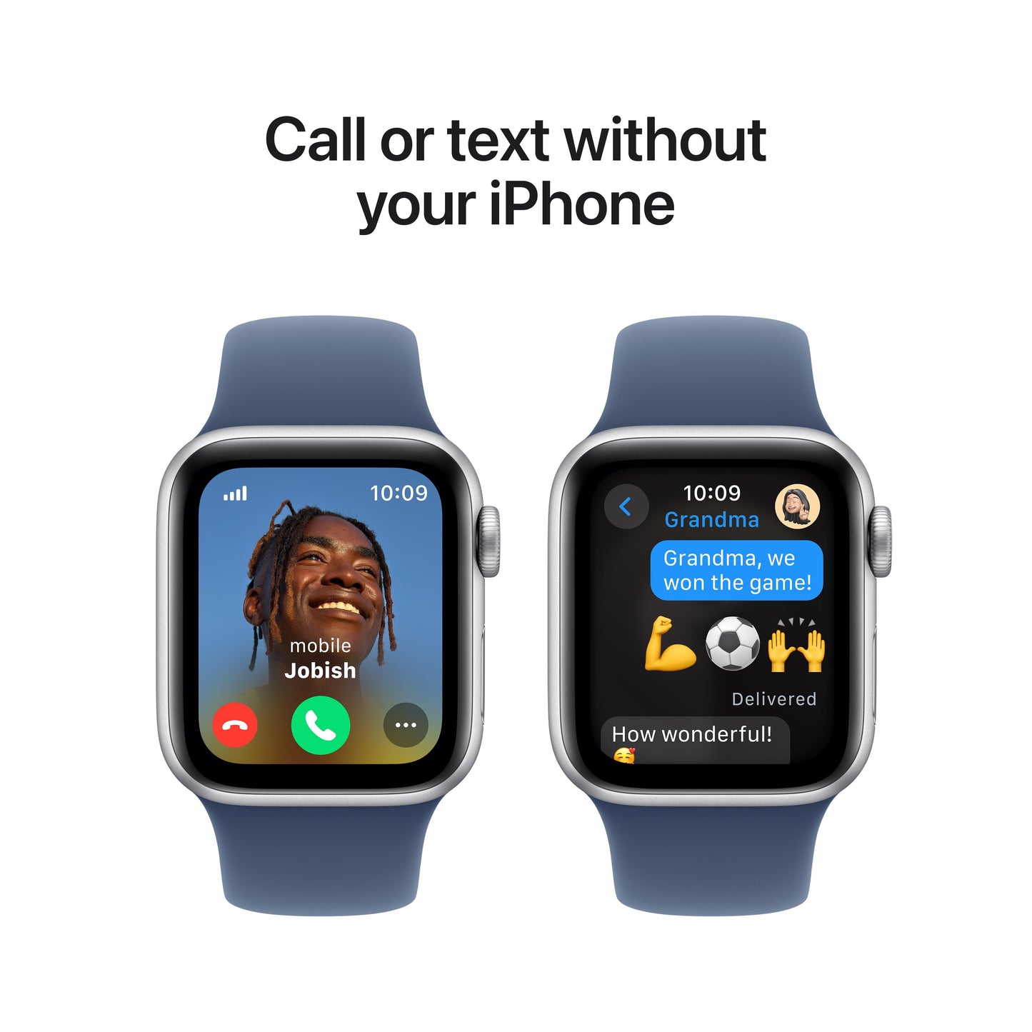 Apple Watch SE GPS + Cellular 40mm Silver Aluminium Case with Denim Sport Band - M/L