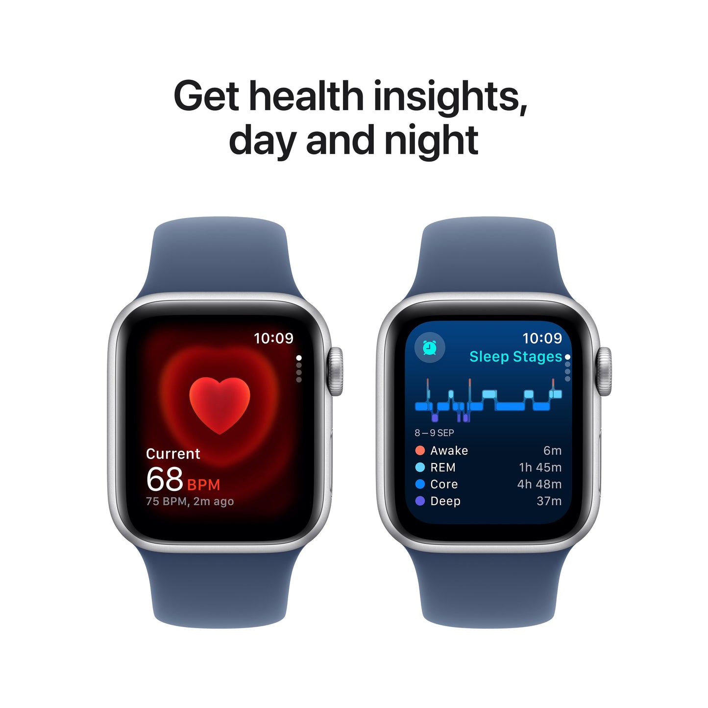 Apple Watch SE GPS + Cellular 40mm Silver Aluminium Case with Denim Sport Band - M/L