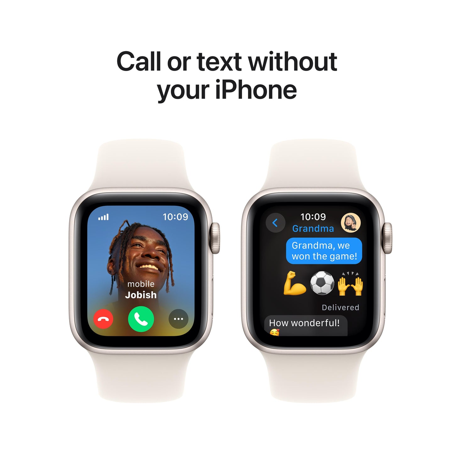 Apple Watch SE GPS + Cellular 40mm Starlight Aluminium Case with Starlight Sport Band - M/L