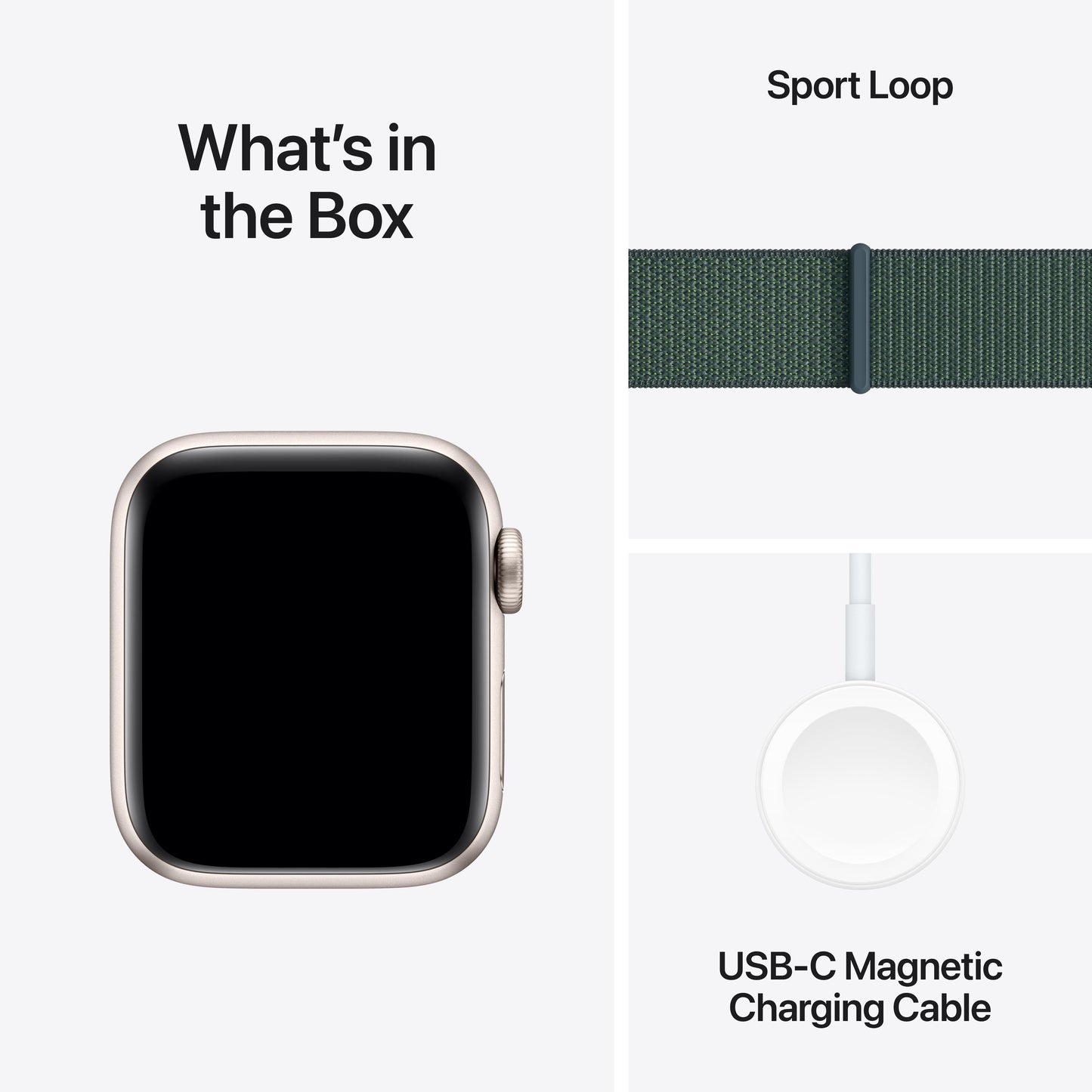 Apple Watch SE GPS + Cellular 40mm Starlight Aluminium Case with Lake Green Sport Loop