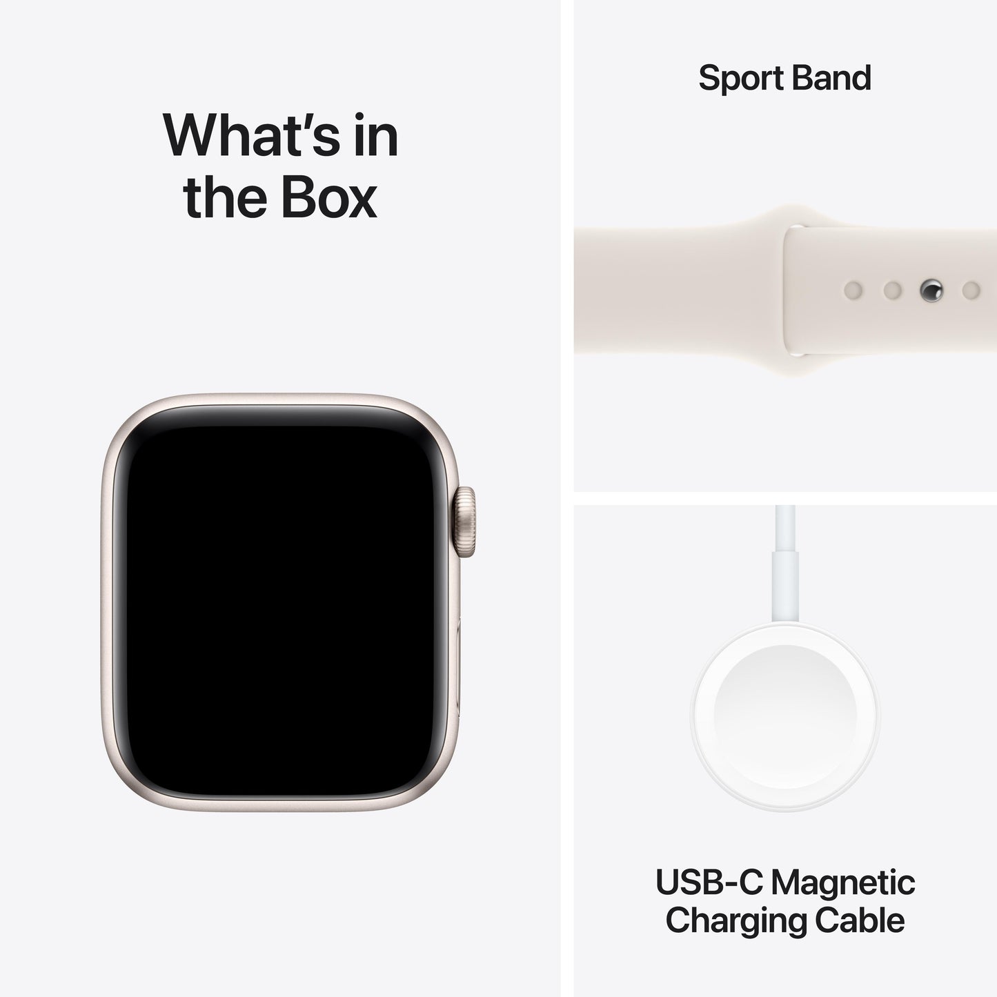 Apple Watch SE GPS + Cellular 44mm Starlight Aluminium Case with Starlight Sport Band - S/M