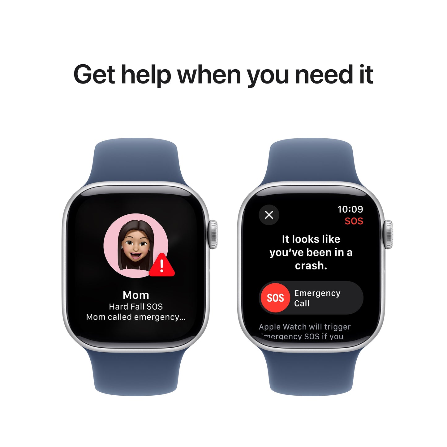 Apple Watch Series 10 GPS + Cellular 42mm Silver Aluminium Case with Denim Sport Band - S/M