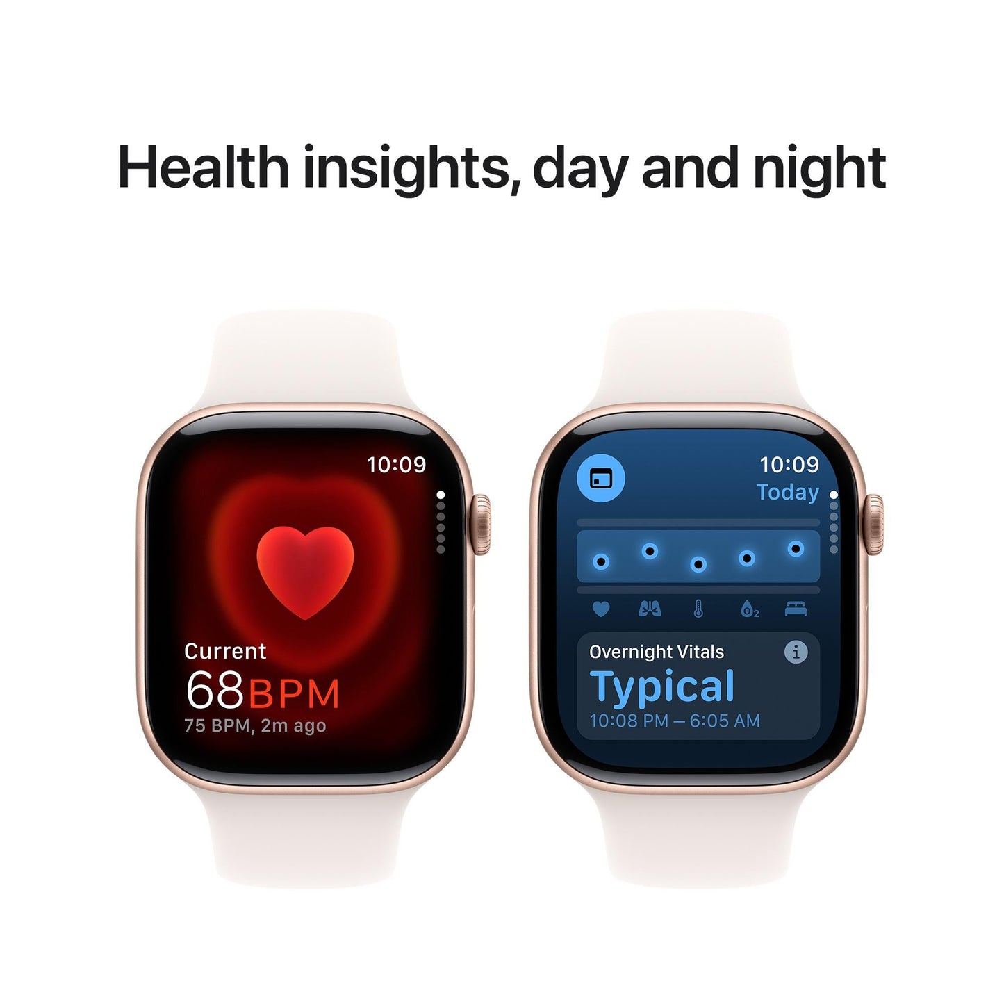 Apple Watch Series 10 GPS 46mm Rose Gold Aluminium Case with Light Blush Sport Band - S/M