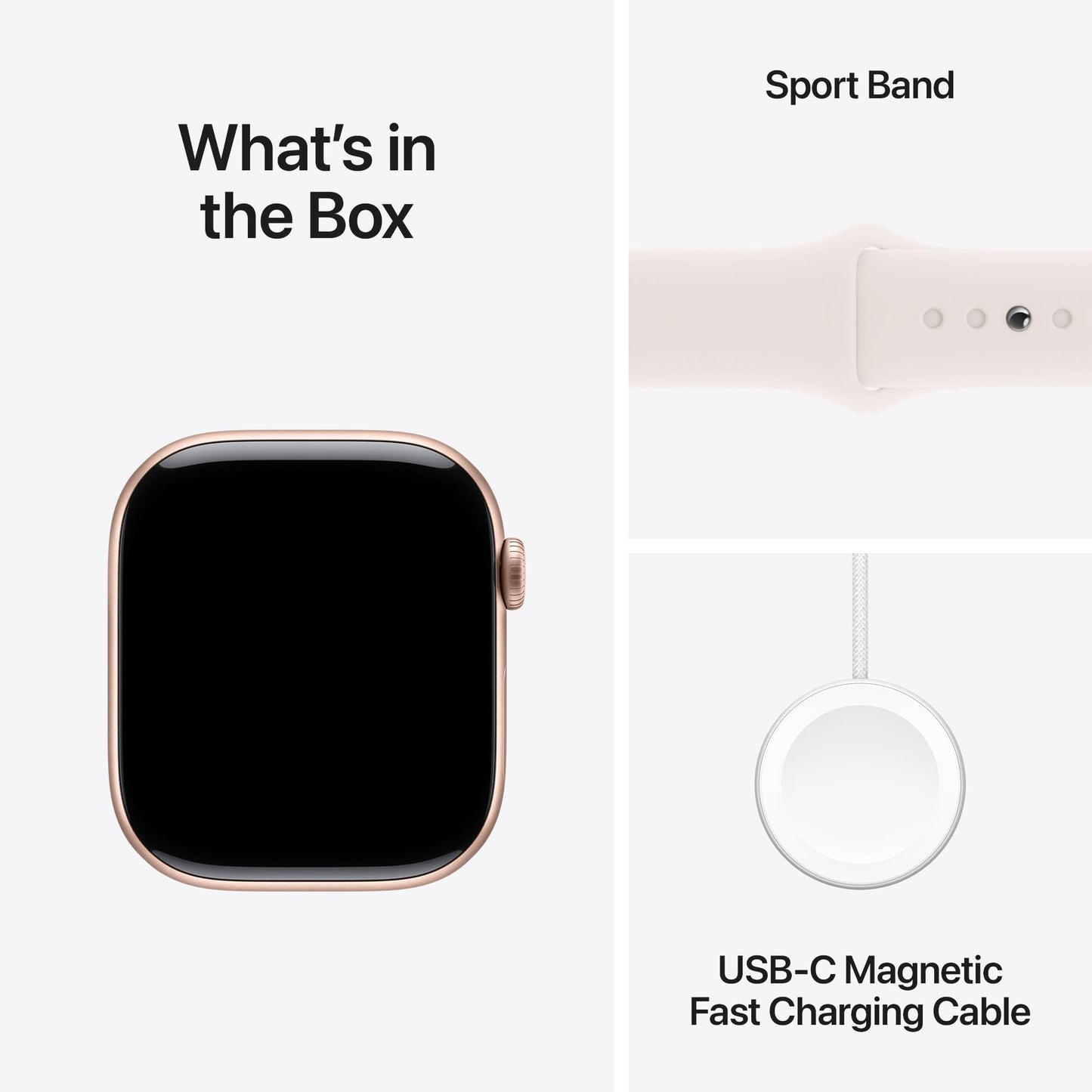 Apple Watch Series 10 GPS 46mm Rose Gold Aluminium Case with Light Blush Sport Band - S/M