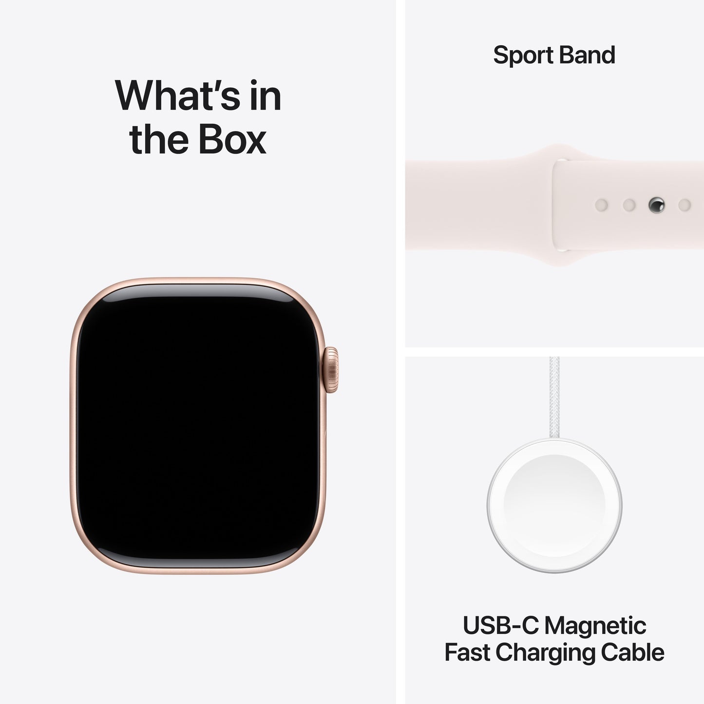 Apple Watch Series 10 GPS + Cellular 46mm Rose Gold Aluminium Case with Light Blush Sport Band - S/M