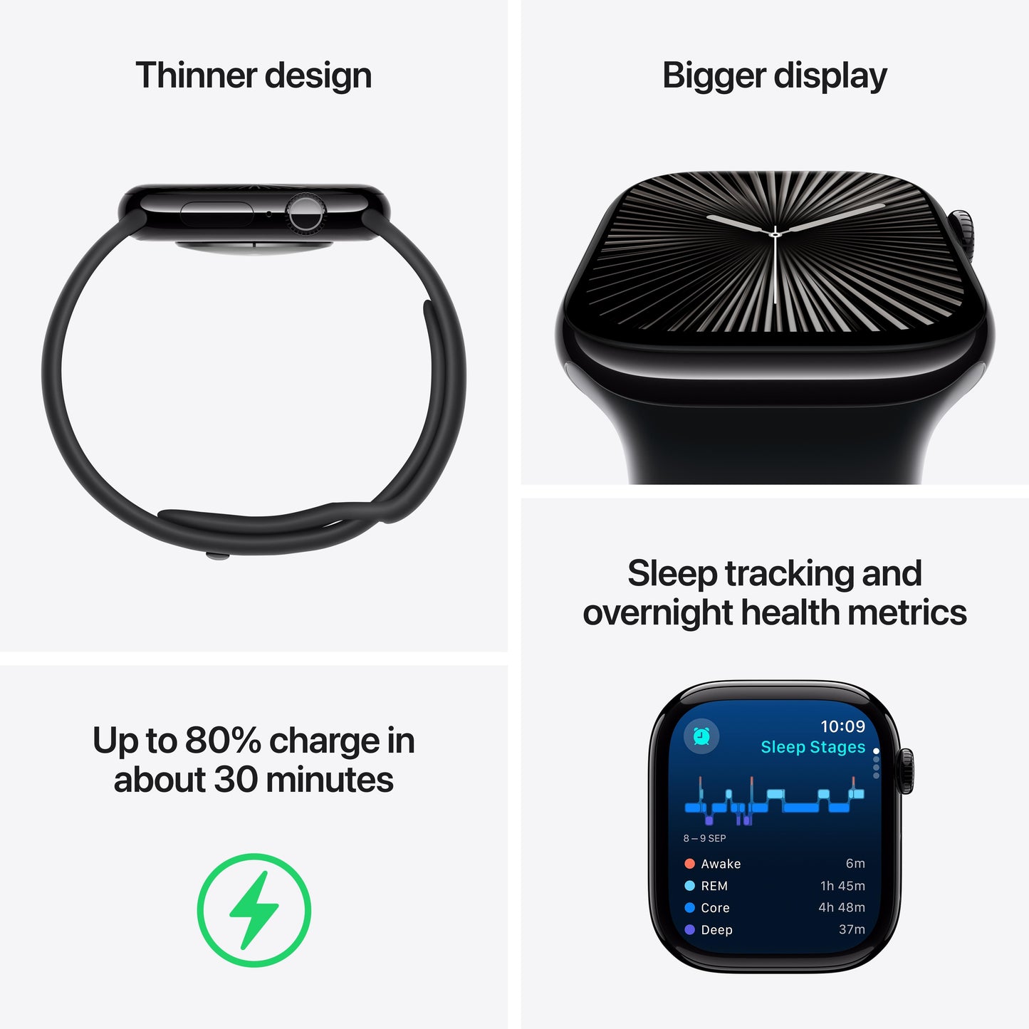 Apple Watch Series 10 GPS + Cellular 46mm Slate Titanium Case with Slate Milanese Loop - M/L
