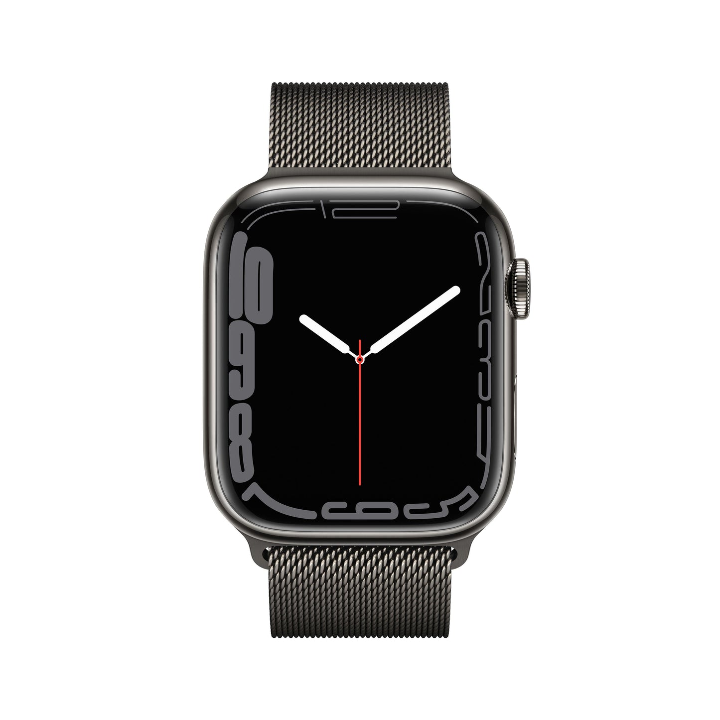 Apple Watch Series 7 GPS + Cellular, 45mm Graphite Stainless Steel Case with Graphite Milanese Loop