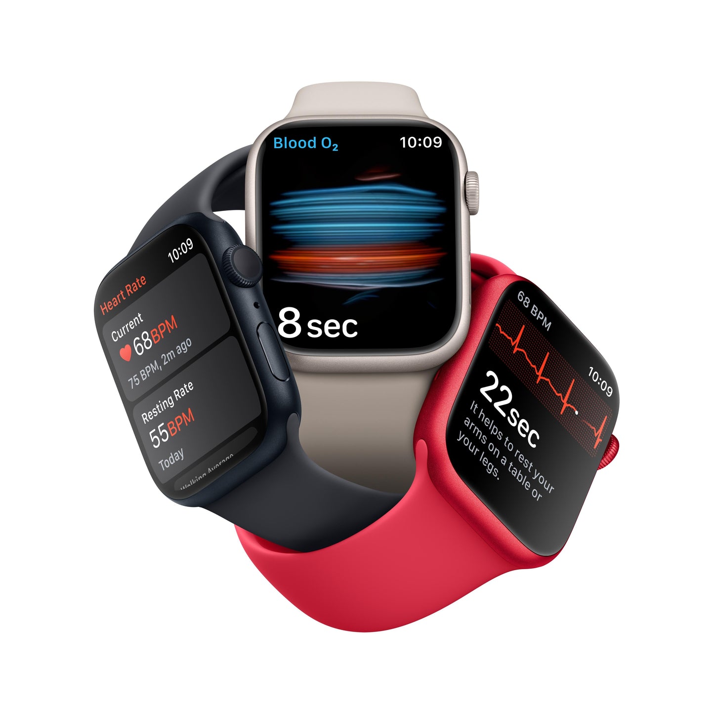 Apple Watch Series 8 GPS 45mm Silver Aluminium Case with White Sport Band - Regular