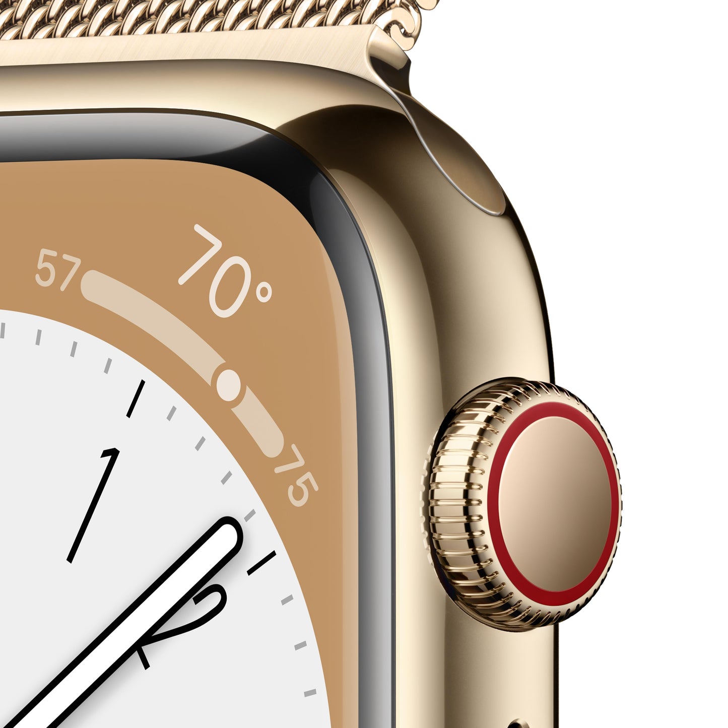 Apple Watch Series 8 GPS + Cellular 41mm Gold Stainless Steel Case with Gold Milanese Loop