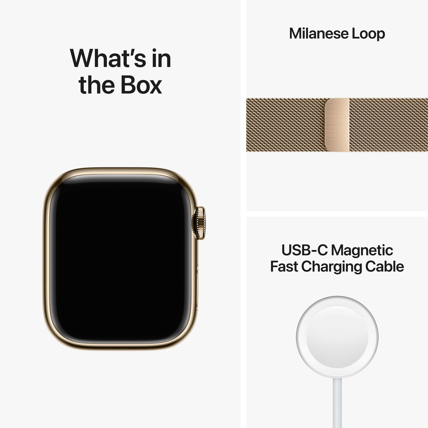 Apple Watch Series 8 GPS + Cellular 41mm Gold Stainless Steel Case with Gold Milanese Loop