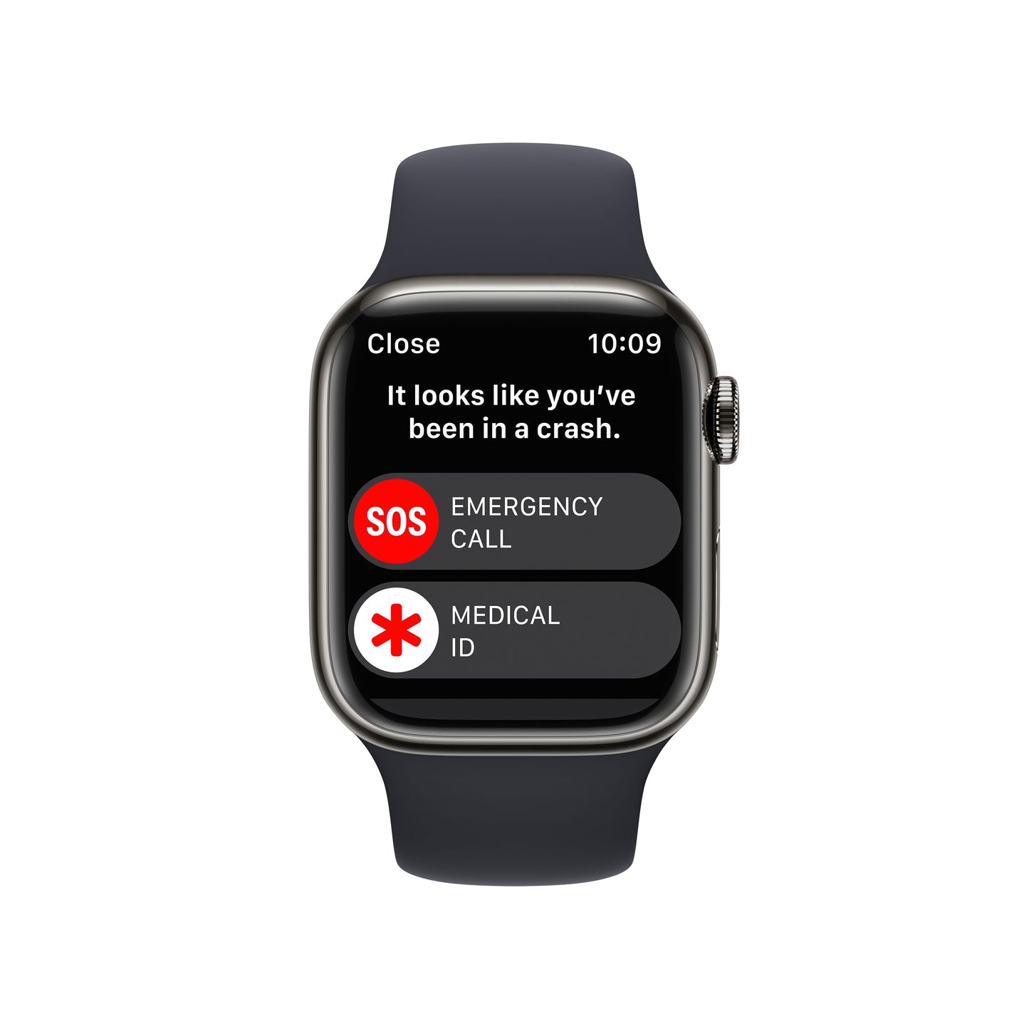 Apple Watch Series 8 GPS + Cellular 41mm Graphite Stainless Steel Case with Midnight Sport Band - Regular