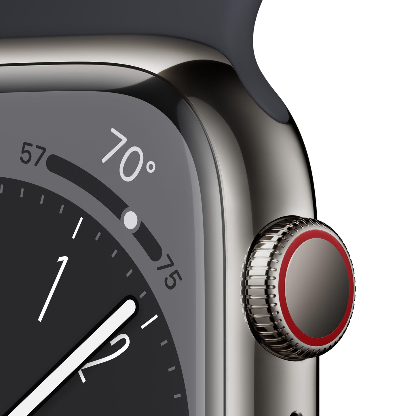 Apple Watch Series 8 GPS + Cellular 45mm Graphite Stainless Steel Case with Midnight Sport Band - Regular