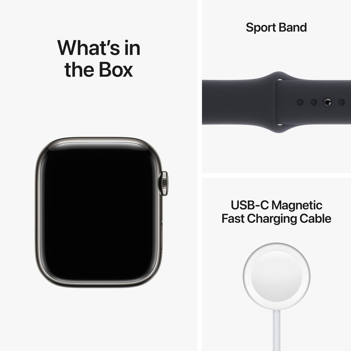 Apple Watch Series 8 GPS + Cellular 45mm Graphite Stainless Steel Case with Midnight Sport Band - Regular