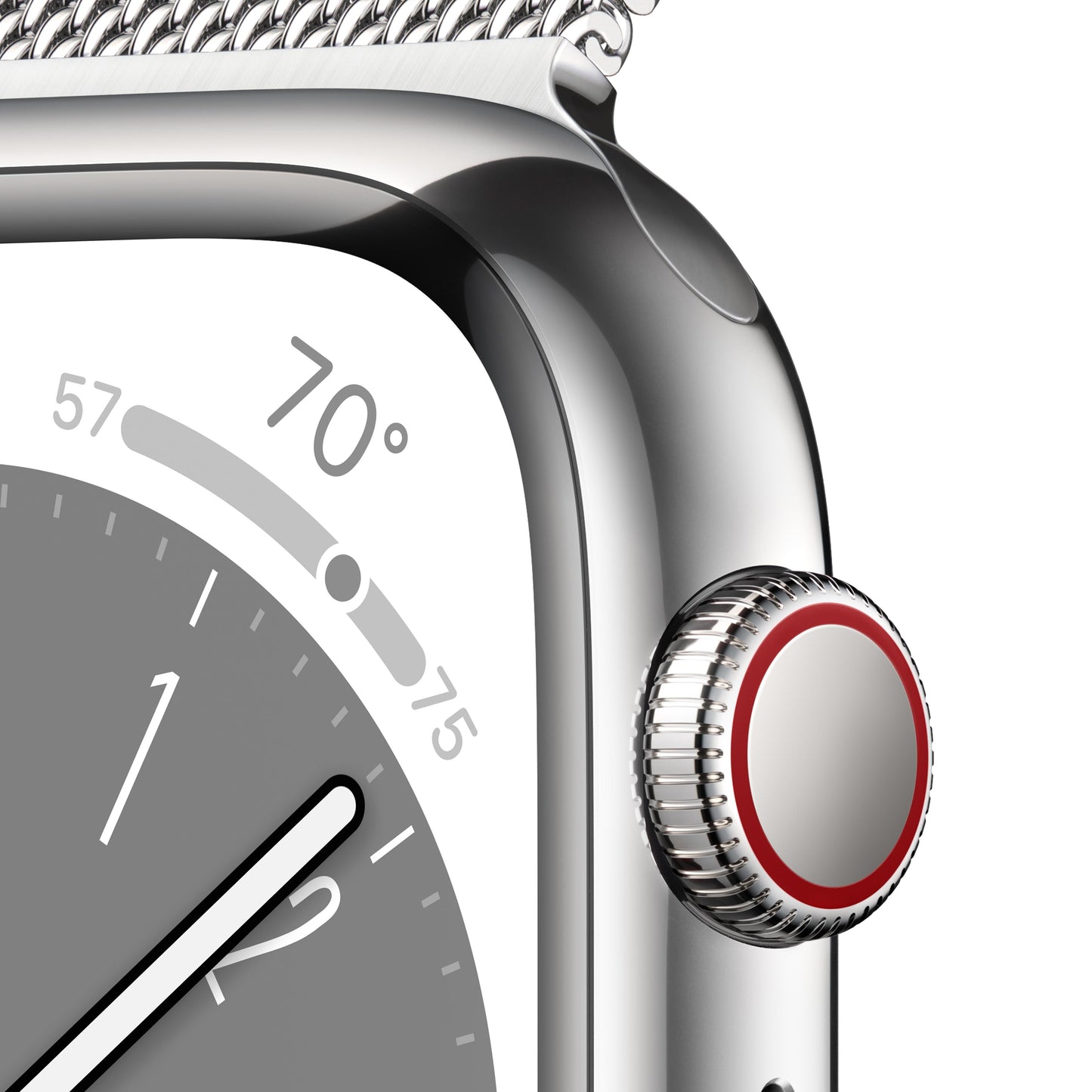 Apple Watch Series 8 GPS + Cellular 45mm Silver Stainless Steel Case with Silver Milanese Loop