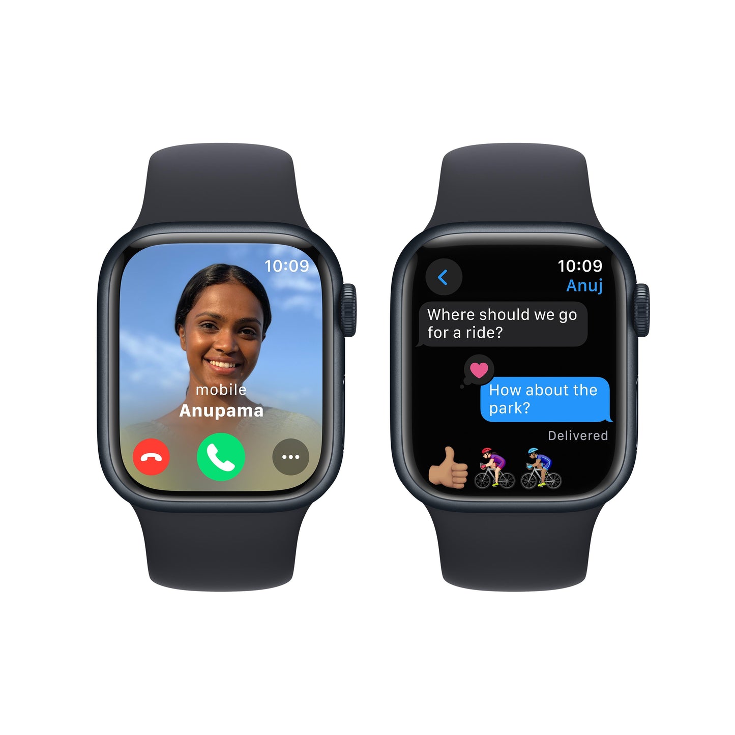 Apple Watch Series 9 GPS 41mm Midnight Aluminium Case with Midnight Sport Band - S/M