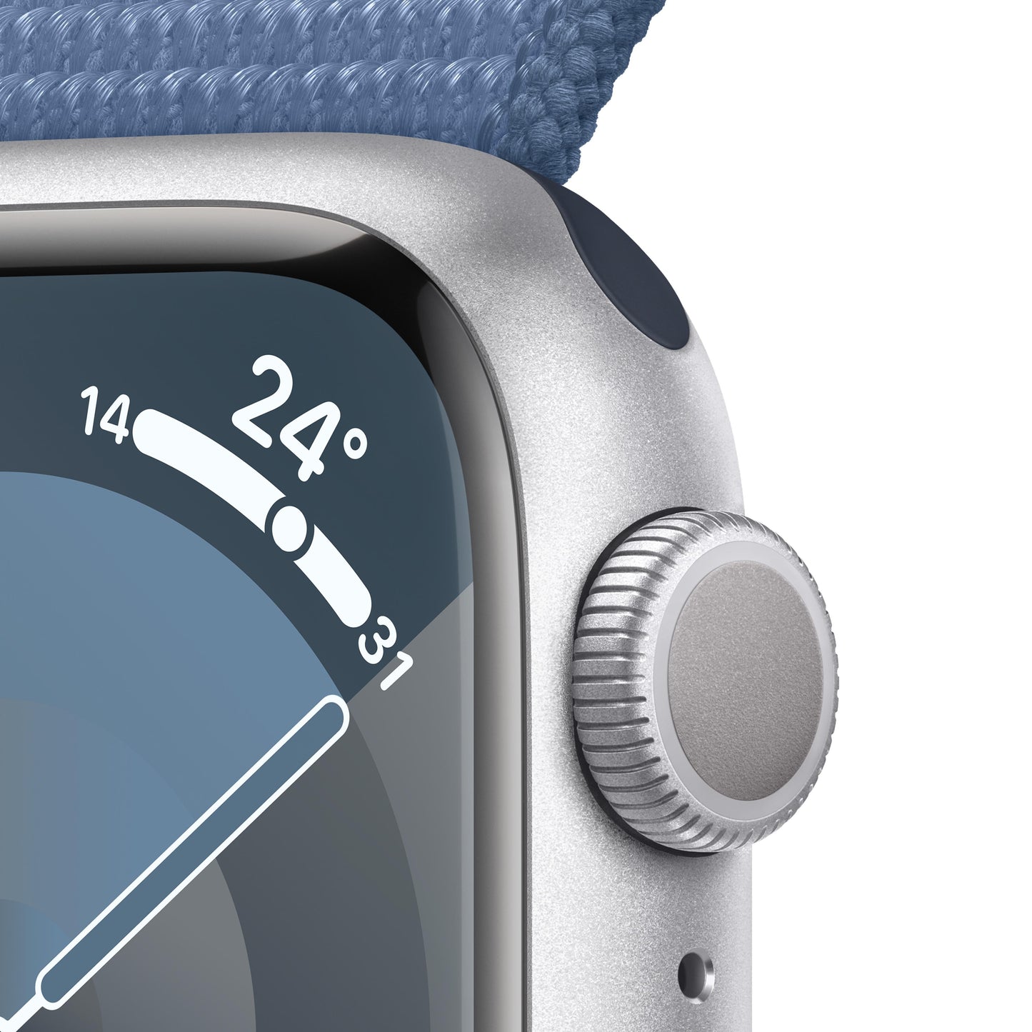 Apple Watch Series 9 GPS 41mm Silver Aluminium Case with Winter Blue Sport Loop