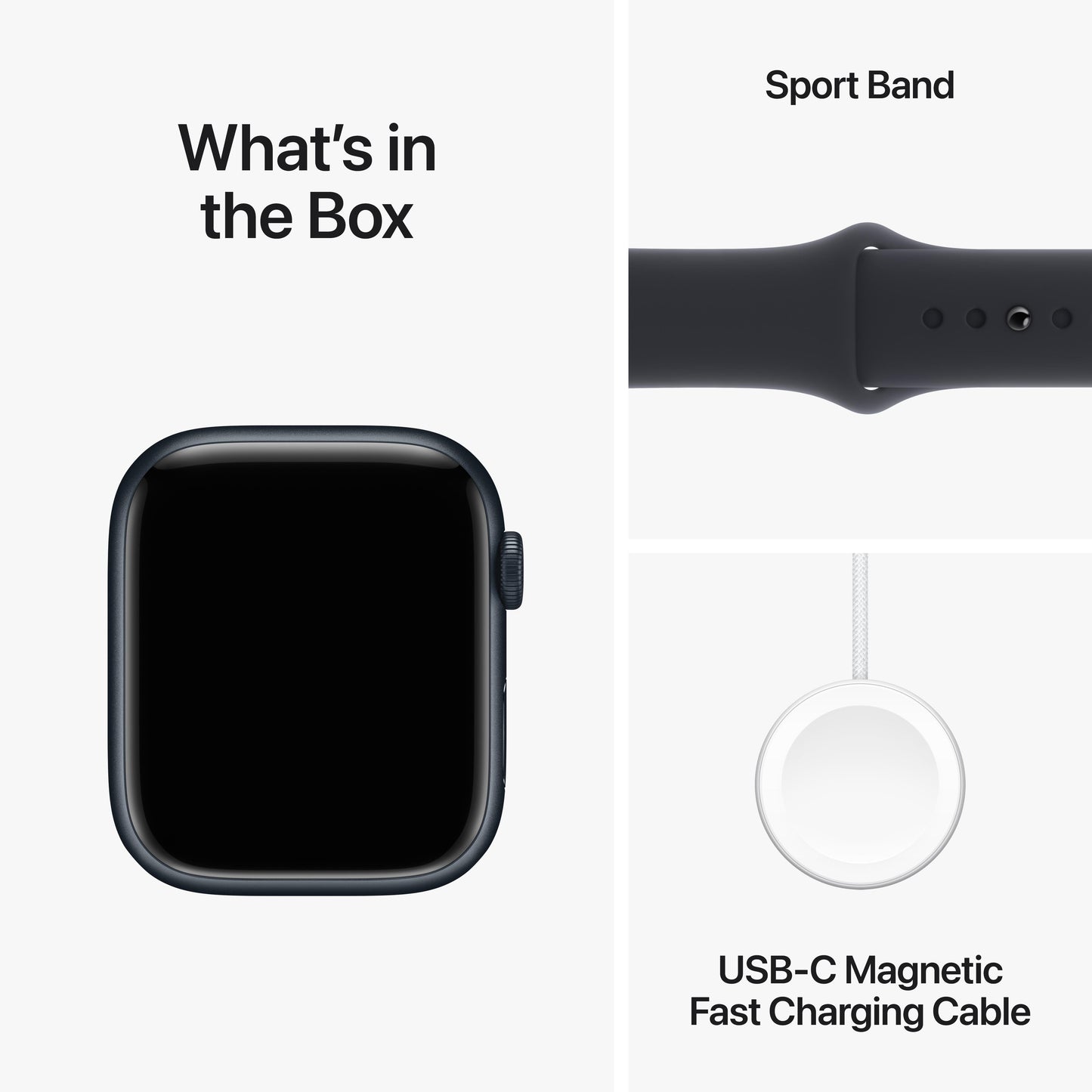 Apple Watch Series 9 GPS 45mm Midnight Aluminium Case with Midnight Sport Band - S/M