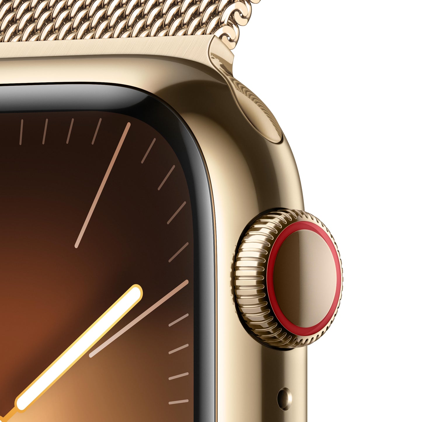 Apple Watch Series 9 GPS + Cellular 41mm Gold Stainless Steel Case with Gold Milanese Loop