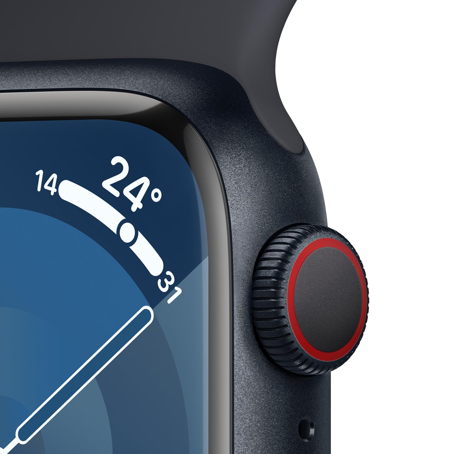Apple Watch Series 9 GPS + Cellular 41mm Midnight Aluminium Case with Midnight Sport Band - M/L
